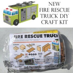NEW Home Depot Kids Workshop Fire Rescue Truck Craft Kit Stem Toy DIY Building S